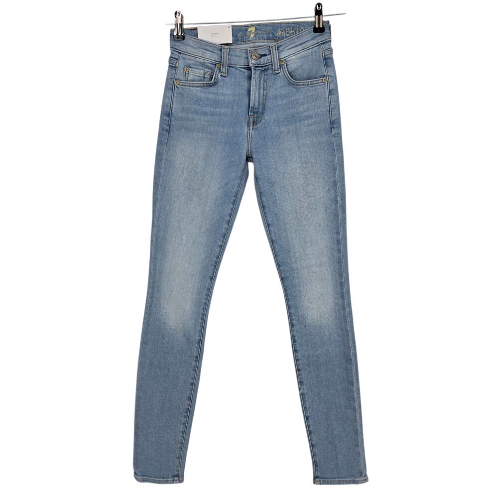NWT 7 For All Mankind Roxy Lights Light Wash Mid Rise Super Skinny Jeans Size 23